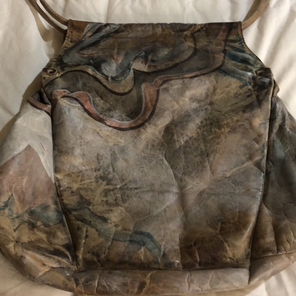 Jane Yoo Vintage leather hand painted bag - Picture 5 of 5